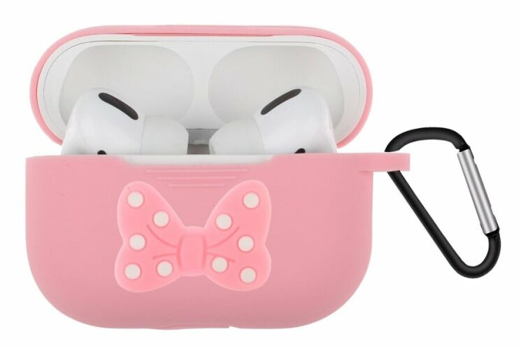 Силіконовий чохол Deexe 3D Cartoon для Apple AirPods Pro - Pink Bowknot: фото 1 з 8