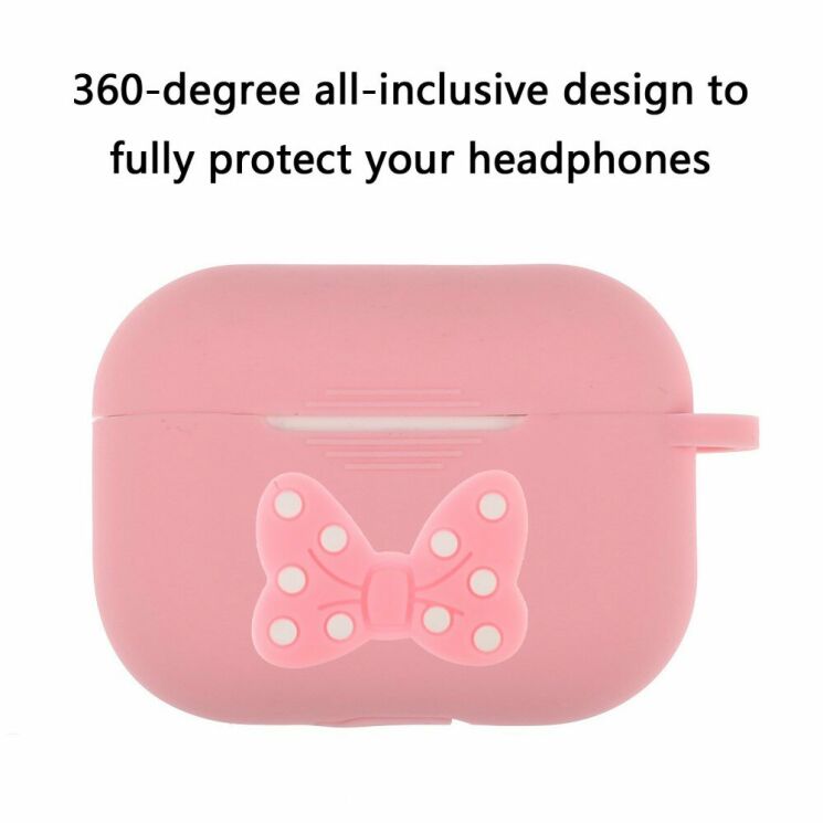 Силіконовий чохол Deexe 3D Cartoon для Apple AirPods Pro - Pink Bowknot: фото 2 з 8