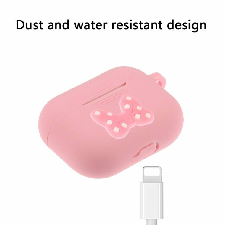 Силіконовий чохол Deexe 3D Cartoon для Apple AirPods Pro - Pink Bowknot: фото 4 з 8