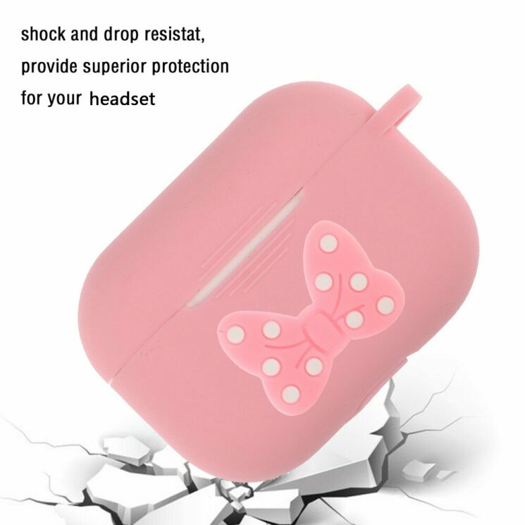 Силіконовий чохол Deexe 3D Cartoon для Apple AirPods Pro - Pink Bowknot: фото 5 з 8