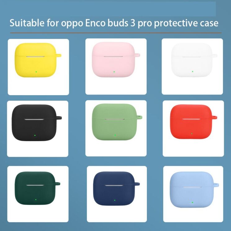 Силиконовый чехол Deexe Silicone Case (FH) для OPPO Enco Buds 3 Pro - Blackish Green: фото 8 из 8