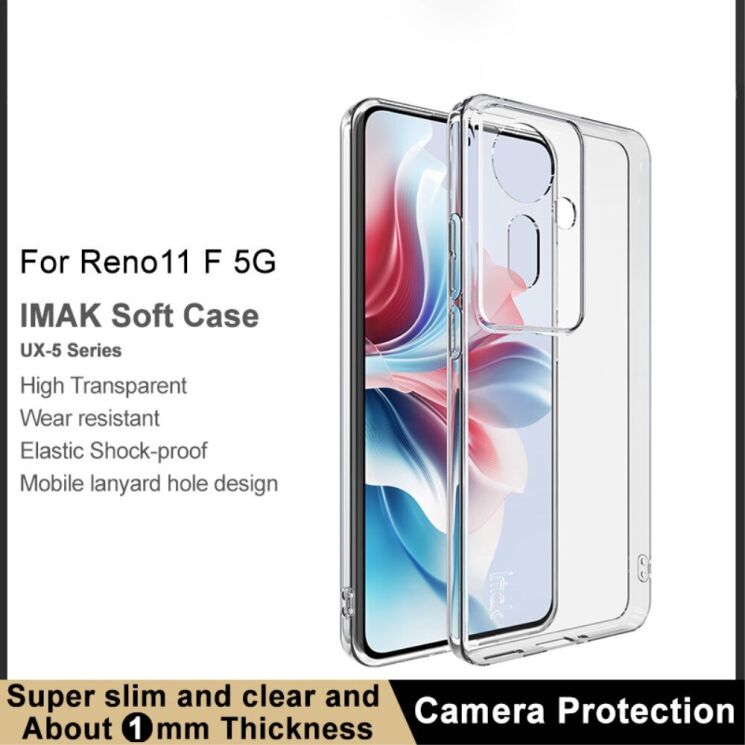 Силиконовый чехол IMAK UX-5 Series для OPPO Reno 11 F - Transparent: фото 3 из 10