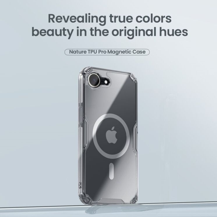 Силиконовый чехол NILLKIN Nature TPU Pro Magnetic для Apple iPhone 16e - Transparent: фото 6 из 11