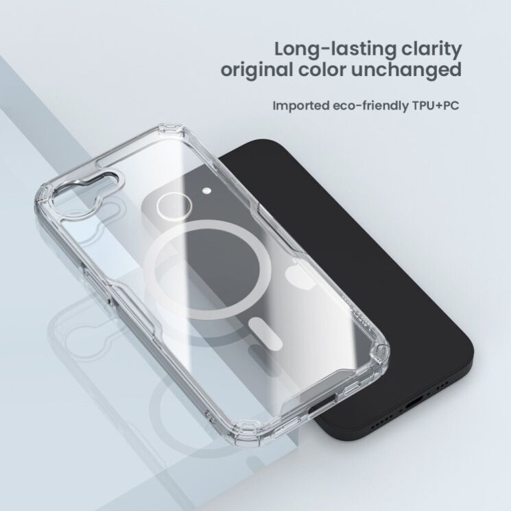 Силиконовый чехол NILLKIN Nature TPU Pro Magnetic для Apple iPhone 16e - Transparent: фото 8 из 11