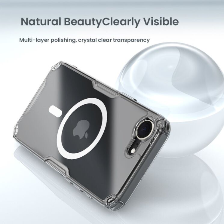 Силиконовый чехол NILLKIN Nature TPU Pro Magnetic для Apple iPhone 16e - Transparent: фото 7 из 11