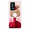 Силиконовый (TPU) чехол Deexe Life Style для Huawei P40 - Cute Girl (256824F)