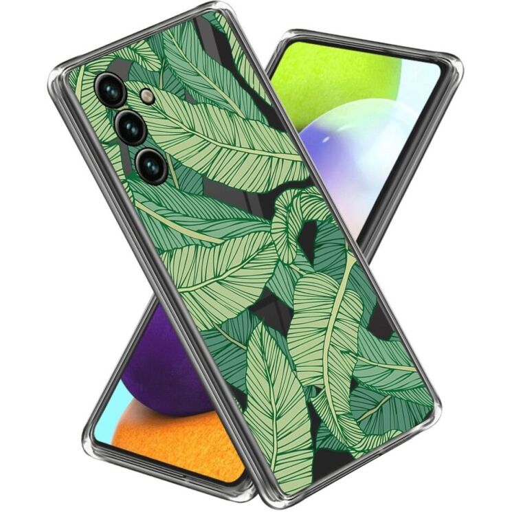 Силиконовый (TPU) чехол Deexe Pretty Glossy для Samsung Galaxy A25 (A256) - Green Leaves: фото 1 из 3