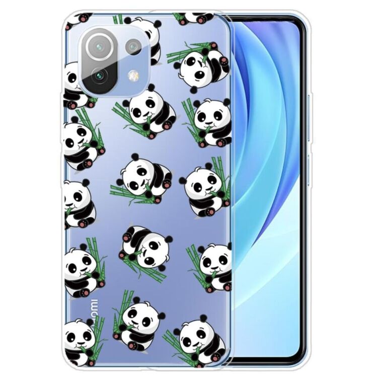 Силиконовый (TPU) чехол Deexe Pretty Glossy для Xiaomi Mi 11 Lite / 11 Lite NE - Panda and Bamboo: фото 1 из 4