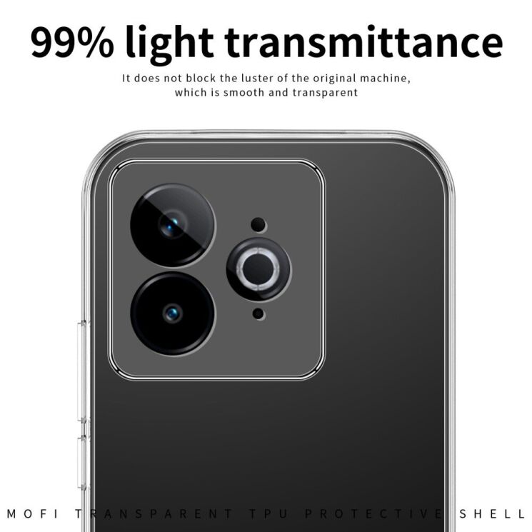 Силиконовый (TPU) чехол MOFI Thin Guard для Realme GT 7 Pro - Transparent: фото 6 из 10