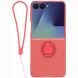Силиконовый (TPU) чехол с кольцом Deexe Color Shell (FF) для Samsung Galaxy Flip 8 - Red (423529R). Фото 1 из 5