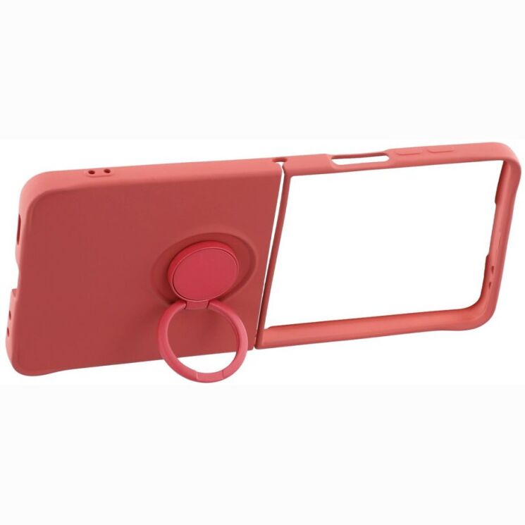 Силиконовый (TPU) чехол с кольцом Deexe Color Shell (FF) для Samsung Galaxy Flip 8 - Red: фото 3 из 5