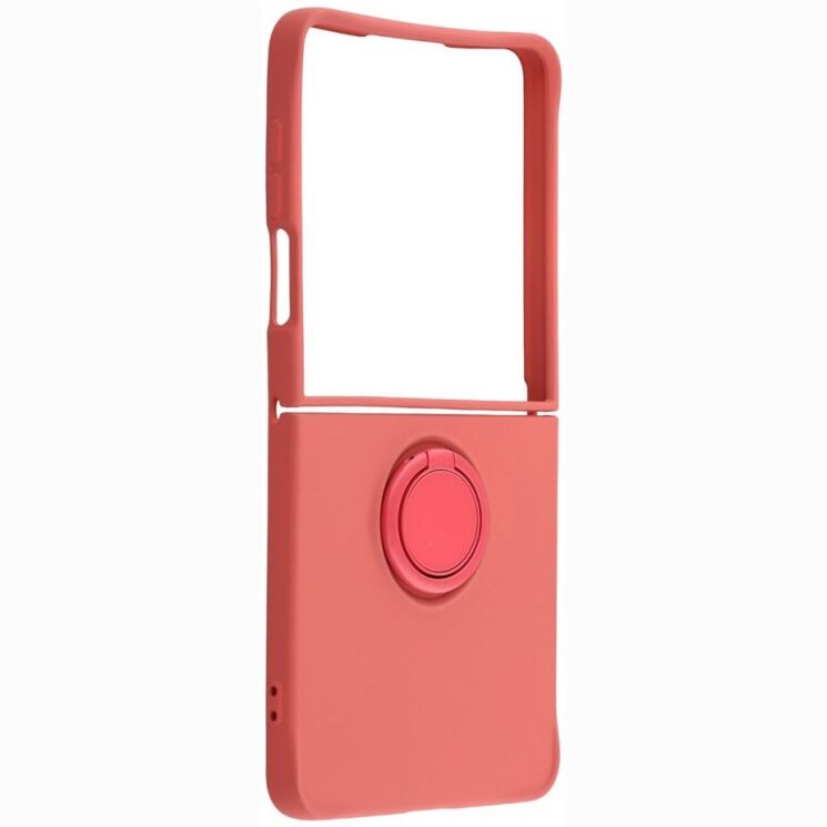 Силиконовый (TPU) чехол с кольцом Deexe Color Shell (FF) для Samsung Galaxy Flip 8 - Red: фото 2 из 5