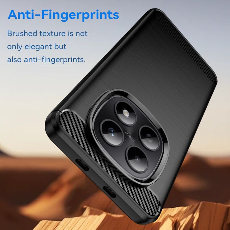 Силиконовый (TPU) чехол UniCase Carbon для Xiaomi Redmi Note 15 5G / Poco M8 5G - Black: фото 3 из 8