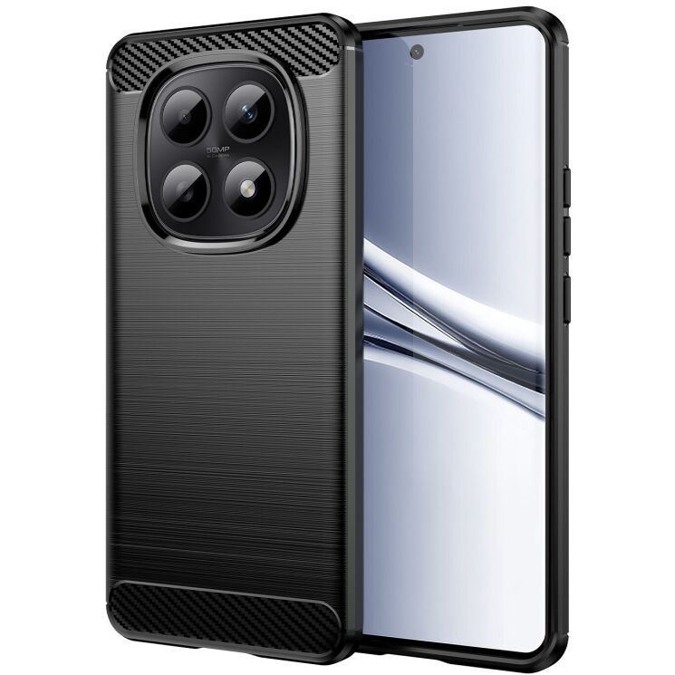 Силиконовый (TPU) чехол UniCase Carbon для Xiaomi Redmi Note 15 5G / Poco M8 5G - Black: фото 1 из 8