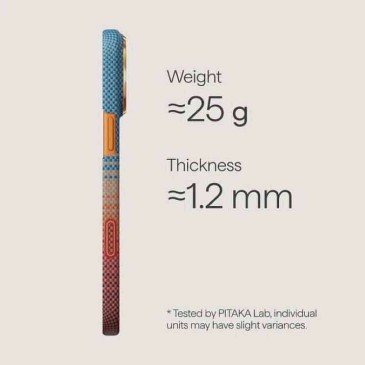 Ультратонкий чохол Pitaka Edge Case California Dream для iPhone 17 Pro (SCD1701P) - Cyan / Orange: фото 8 з 11