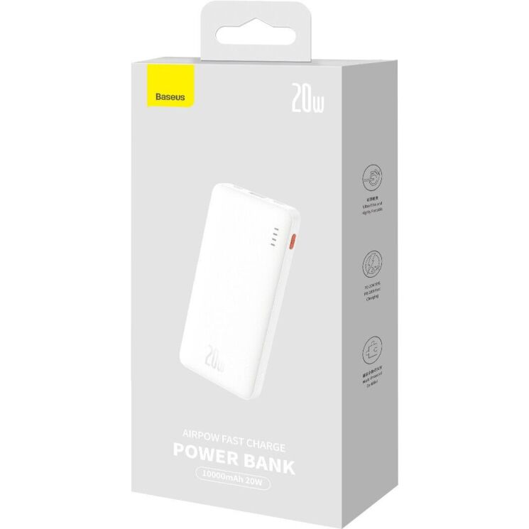 Внешний аккумулятор Baseus Airpow 20W (10000mAh) PPQD090002 - White: фото 9 из 23