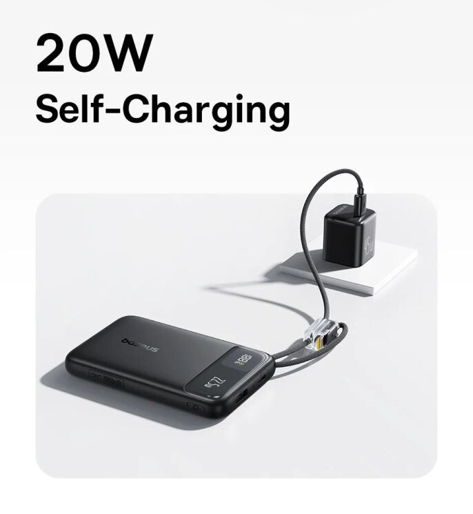 Внешний аккумулятор Baseus EnerFill FC11 22.5W + кабель Type-C (10000mAh) E0027R - Black (995804B) Внешний аккумулятор Baseus EnerFill FC11 22.5W + кабель Type-C (10000mAh) E0027R - Black: фото 9 из 21