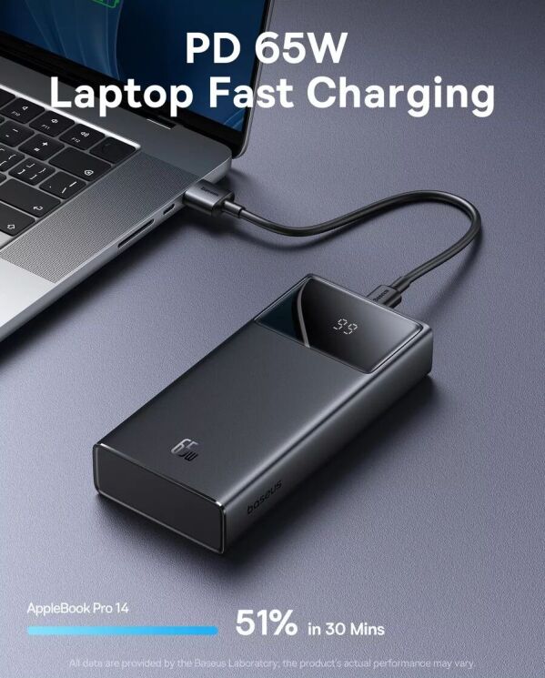 Зовнішній акумулятор Baseus Star-Lord Digital Display 65W (20000mAh) P10022906113-00 - Black: фото 5 з 11