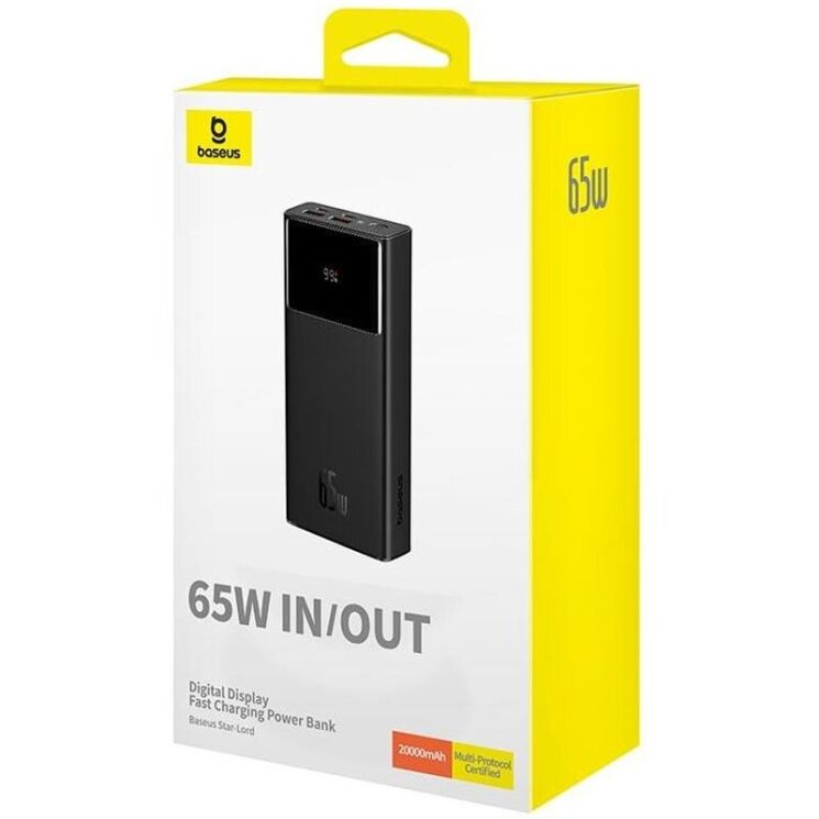 Зовнішній акумулятор Baseus Star-Lord Digital Display 65W (20000mAh) P10022906113-00 - Black: фото 4 з 11