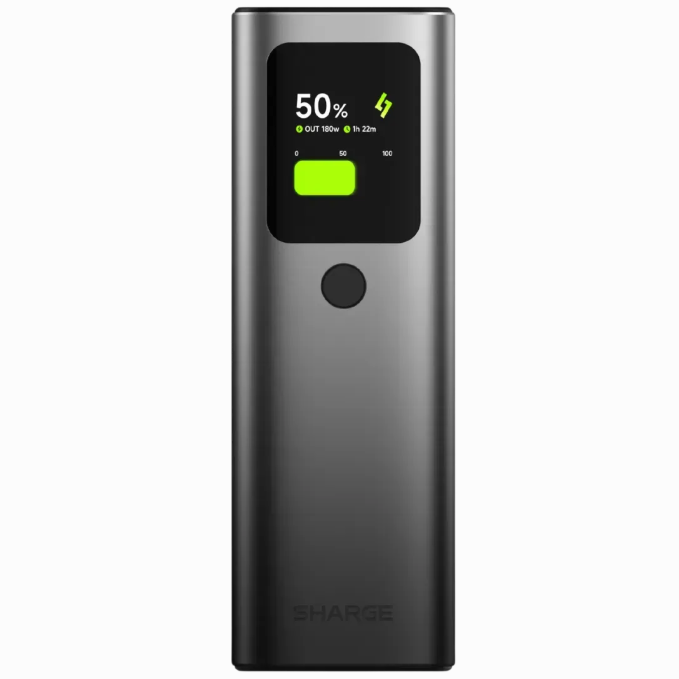 Внешний аккумулятор Sharge Retractable 165 165W (20000mAh) + кабель Type-C - Black: фото 4 из 19