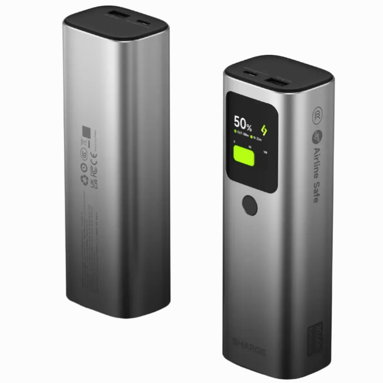 Внешний аккумулятор Sharge Retractable 165 165W (20000mAh) + кабель Type-C - Black: фото 2 из 19