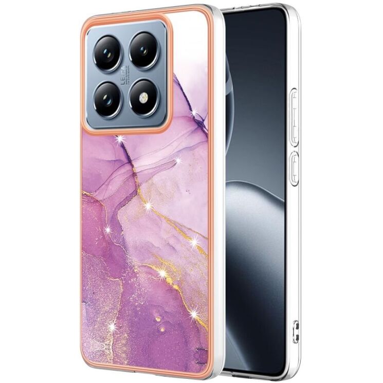 Захисний чохол Deexe Marble Case для Xiaomi 14T Pro - Light Purple: фото 1 из 6