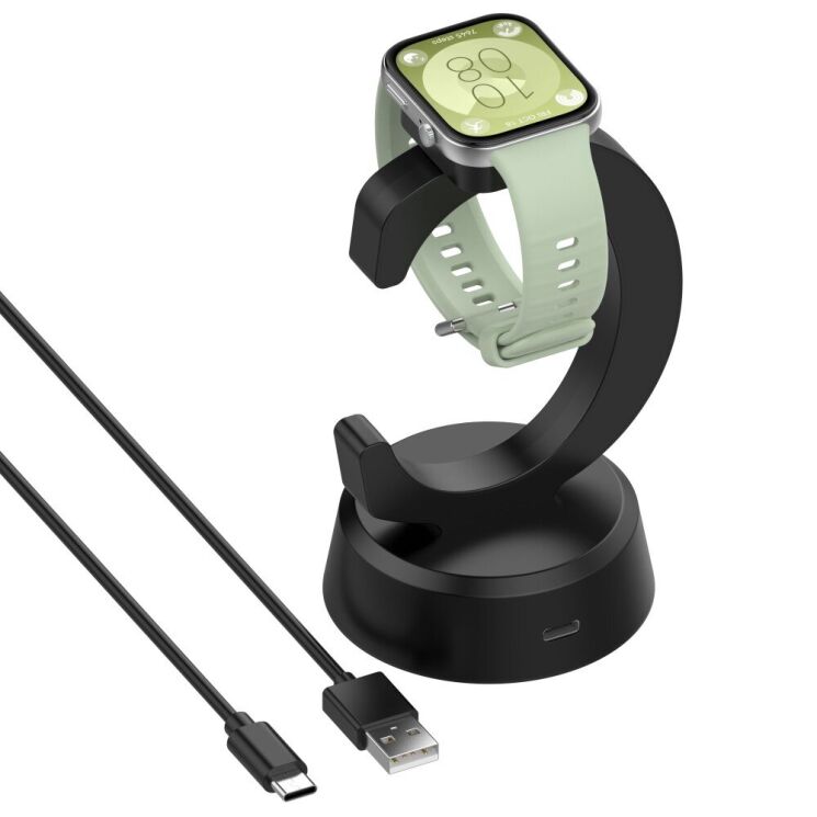 Зарядний пристрій Deexe Dock Charger для Huawei Watch Fit 3 / Honor Band 9 - Black: фото 2 з 12