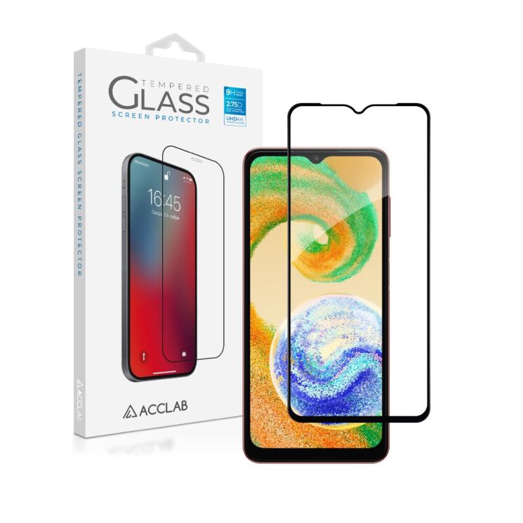Защитное стекло ACCLAB Full Glue для Samsung Galaxy A04e (A042) - Black: фото 2 из 7
