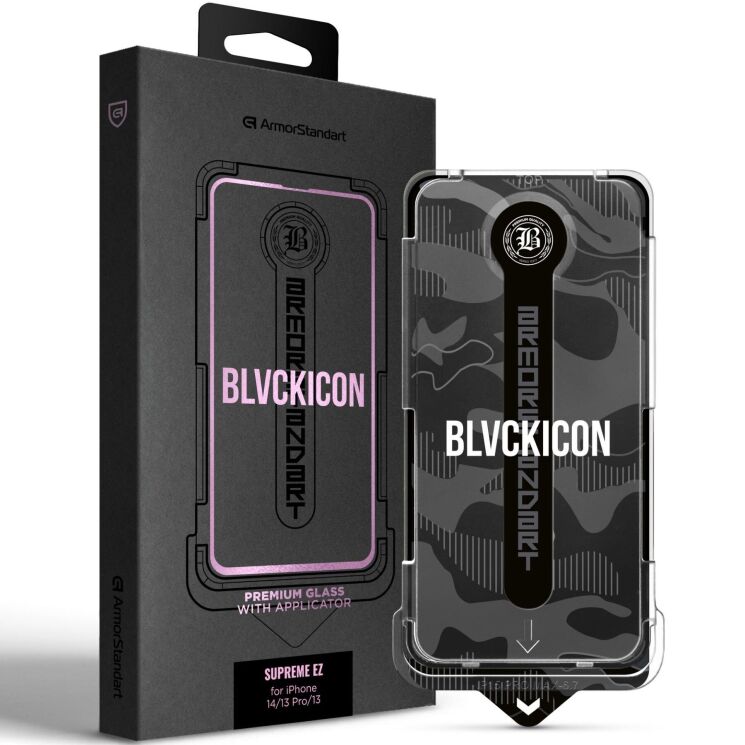Защитное стекло ArmorStandart Black Icon Supreme EZ для Apple iPhone 13 / 13 Pro / 14 / 16e - Black: фото 1 из 11