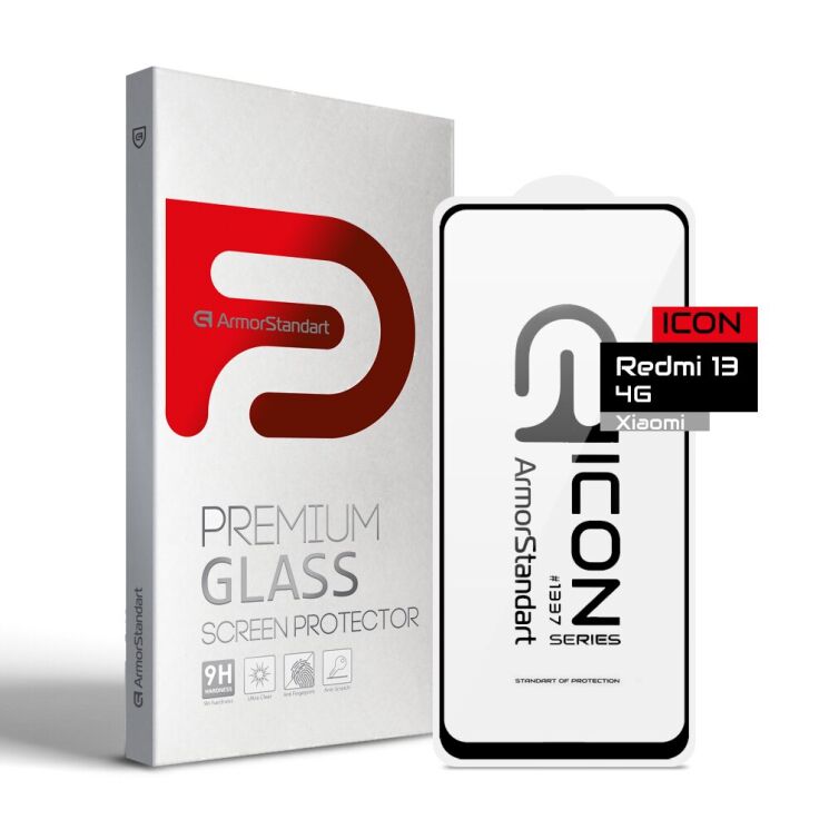 Защитное стекло ArmorStandart Icon 5D для Xiaomi Redmi 13 - Black: фото 1 из 5