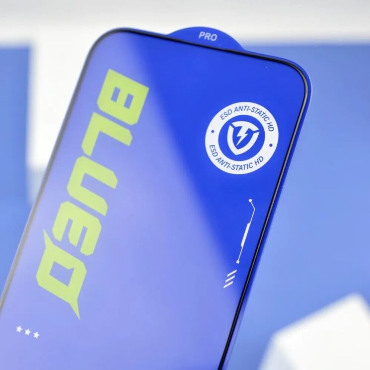 Захисне скло Blueo Full Cover Anti-Static для Apple iPhone 13 / iPhone 13 Pro / iPhone 14 / iPhone 16e - Black: фото 3 з 7