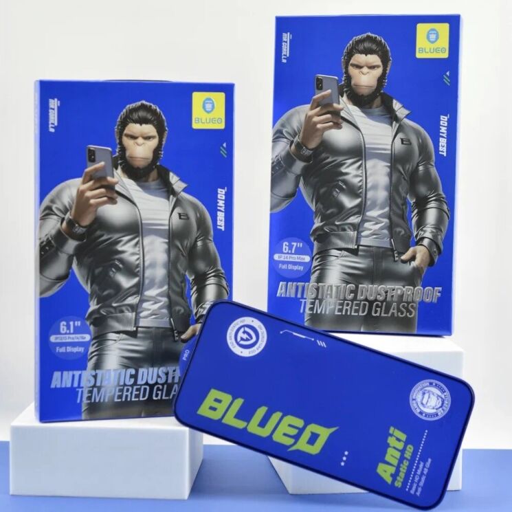 Захисне скло Blueo Full Cover Anti-Static для Apple iPhone 13 / iPhone 13 Pro / iPhone 14 / iPhone 16e - Black: фото 7 з 7