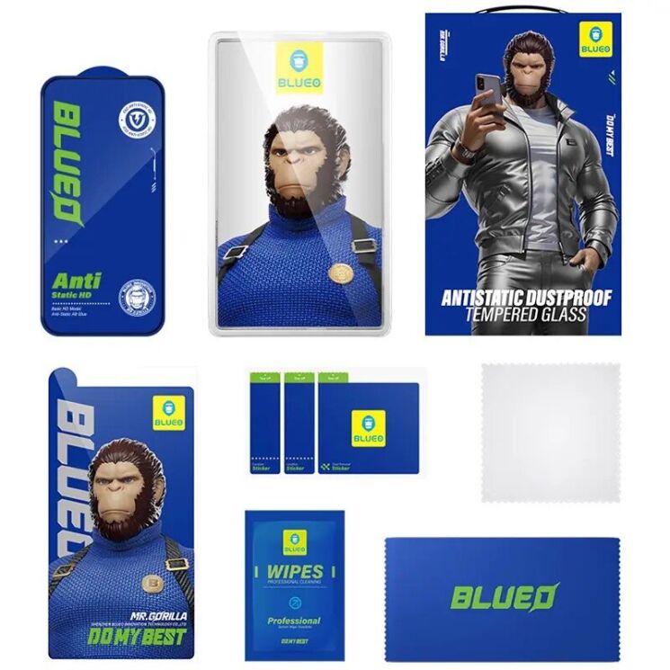 Защитное стекло Blueo Full Cover HD для Apple iPhone 16 Pro / 17 / 17 Pro - Black: фото 3 из 4