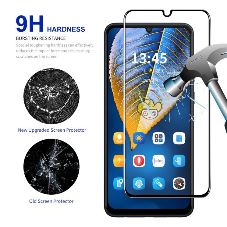Защитное стекло ENKAY Easy Install Full Glue для Samsung Galaxy A06 (A065) - Black: фото 4 из 9