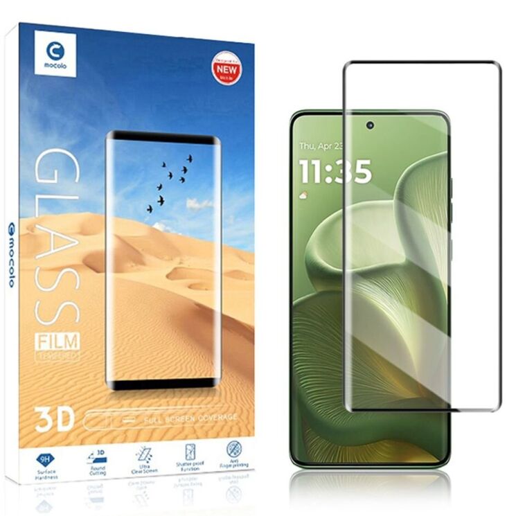 Защитное стекло MOCOLO 3D Curved Full Size для Motorola Edge 50 / 50 Pro / 60 / 60 Pro / 60 Fusion - Black: фото 2 из 8