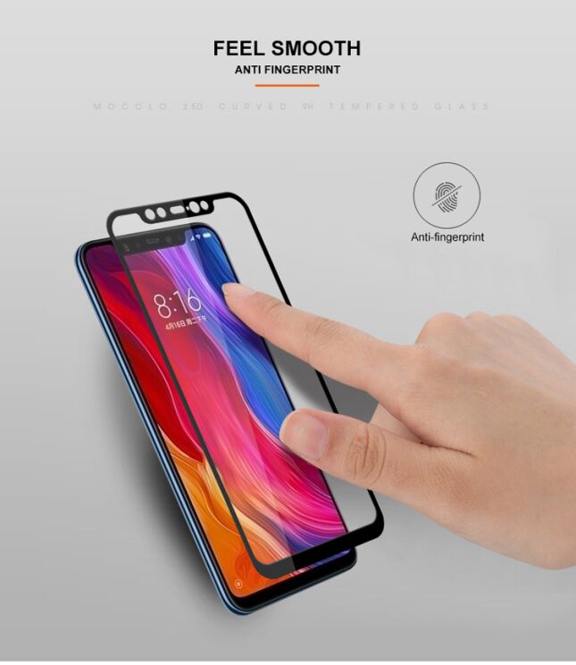 Захисне скло MOCOLO 3D Silk Print для Xiaomi Mi 8 / Mi 8 Pro / Mi 8 Explorer Edition - Black: фото 7 з 7