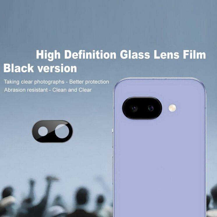 Защитное стекло на камеру IMAK Black Glass Lens для Google Pixel 10a - Black: фото 2 из 7
