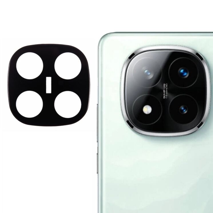 Защитное стекло на заднюю камеру Deexe Black Camera Lens для Xiaomi Redmi Note 14 Pro Plus - Black: фото 1 из 4