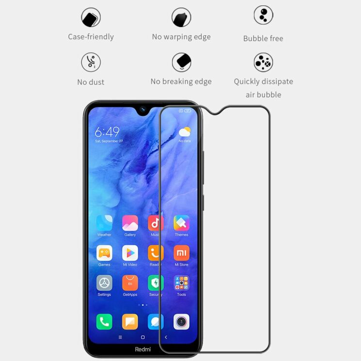 Защитное стекло NILLKIN XD CP+ MAX для Xiaomi Redmi Note 8T - Black: фото 7 из 20