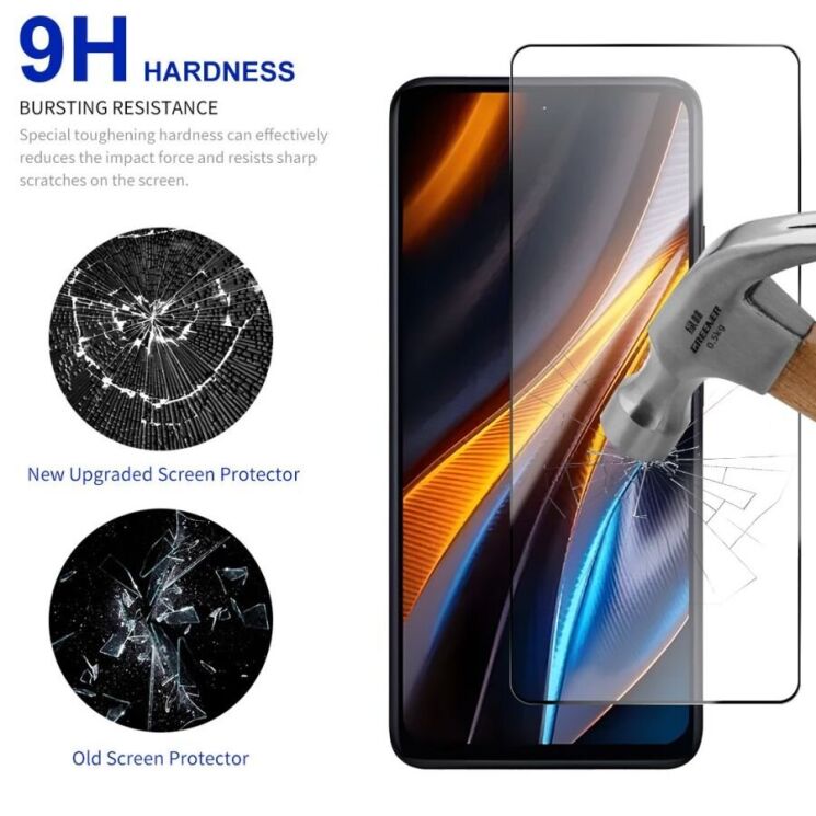 Защитное стекло RURIHAI Side Glue для Xiaomi Poco M7 Pro - Black: фото 4 из 7