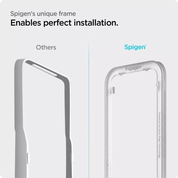 Защитное стекло Spigen (SGP) Screen Protector AlignMaster GLAS.tR для Apple iPhone 13 / 13 Pro / 14 / 16e - Black: фото 5 из 8