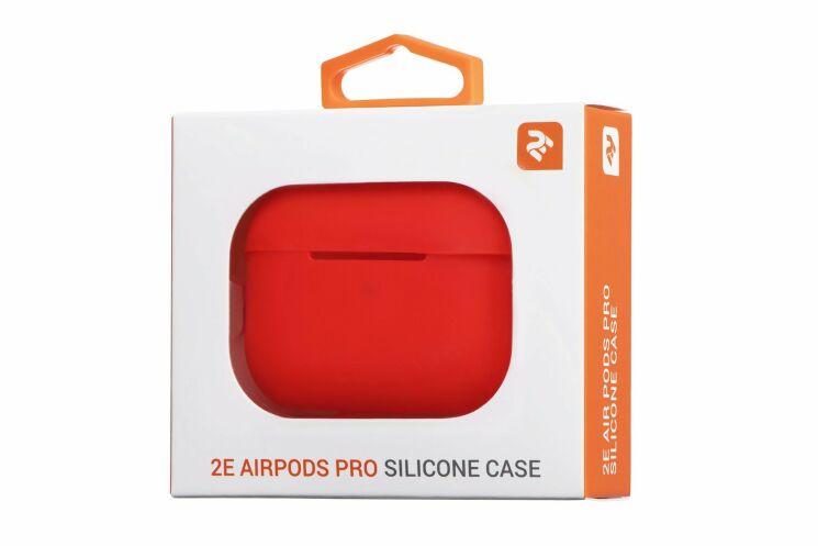 Захисний чохол 2E Pure Color Silicone (2.5mm) для Apple AirPods Pro - Red: фото 4 з 4