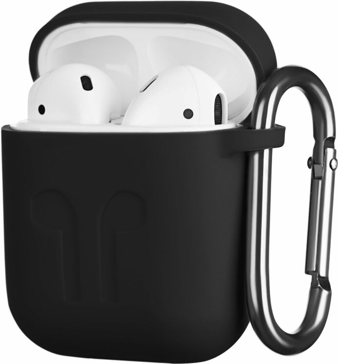 Захисний чохол 2E Pure Color Silicone Imprint (1.5mm) для Apple AirPods 1 / 2 - Black: фото 1 з 3