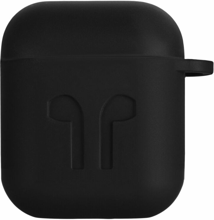 Захисний чохол 2E Pure Color Silicone Imprint (1.5mm) для Apple AirPods 1 / 2 - Black: фото 2 з 3