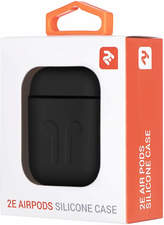 Захисний чохол 2E Pure Color Silicone Imprint (1.5mm) для Apple AirPods 1 / 2 - Black: фото 3 з 3