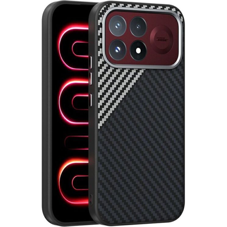 Захисний чохол ABEEL Carbon Fiber Case (FP) для Xiaomi Poco F9 Pro - Black / Silver: фото 1 з 8