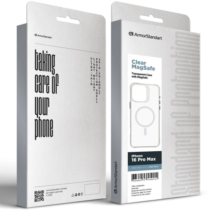 Защитный чехол ArmorStandart Clear Magsafe для Apple iPhone 16 Pro Max - Tansparent: фото 2 из 2