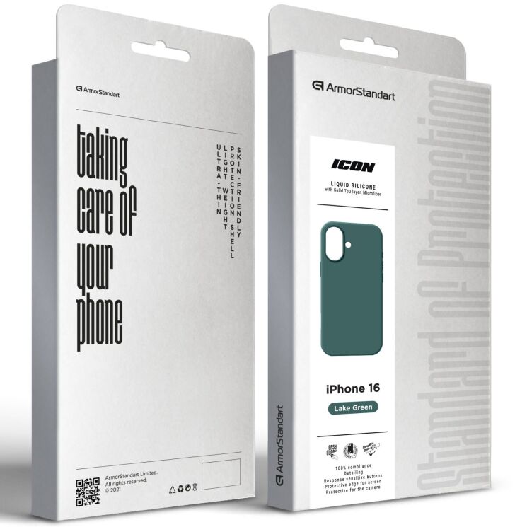 Защитный чехол ArmorStandart ICON2 Case для Apple iPhone 16 - Lake Green: фото 3 из 9