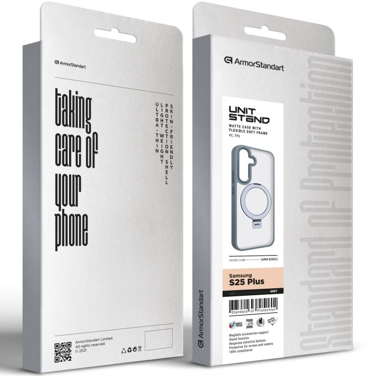 Защитный чехол ArmorStandart Unit Stand для Samsung Galaxy S25 Plus (S936) - Grey: фото 2 из 2