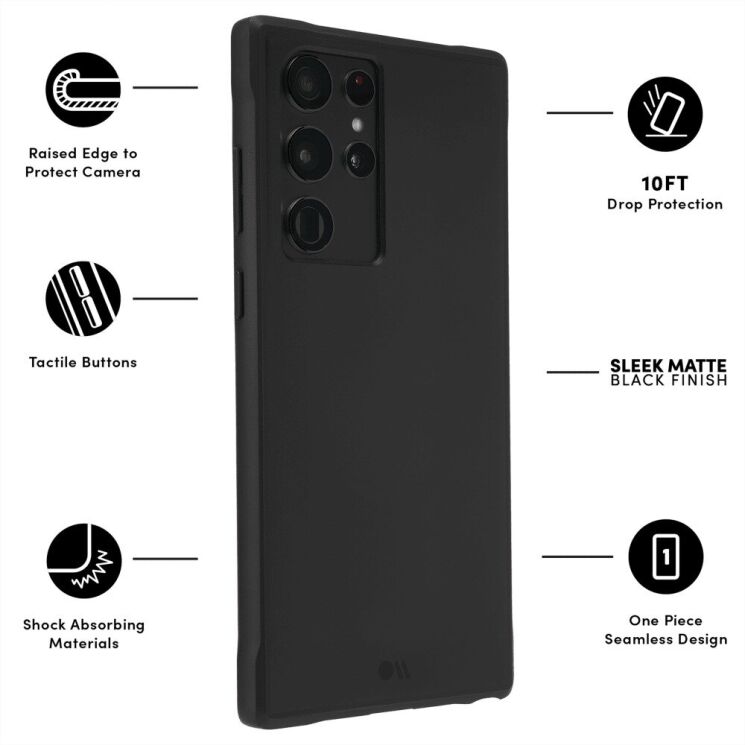 Защитный чехол Case-Mate Tough для Samsung Galaxy S22 Ultra (S908) - Black: фото 8 из 8
